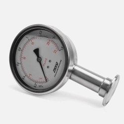 Đồng hồ đo áp suất màng ngăn vệ sinh bằng thép không gỉ chịu nhiệt độ 100mm chứa đầy dầu ba kẹp