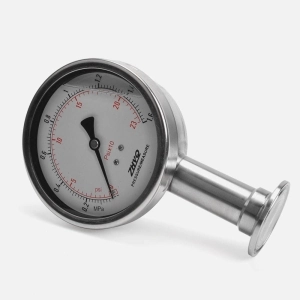 Đồng hồ đo áp suất màng ngăn vệ sinh bằng thép không gỉ chịu nhiệt độ 100mm chứa đầy dầu ba kẹp