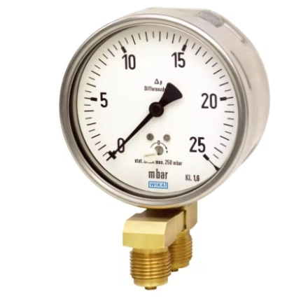 Đồng hồ đo áp suất vi sai Wika Model 716.11 và 736.11 dùng cho áp suất rất thấp xuống tới 2,5 Mbar