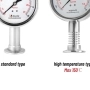 Đồng hồ đo áp suất màng ngăn vệ sinh bằng thép không gỉ chịu nhiệt độ 100mm chứa đầy dầu ba kẹp